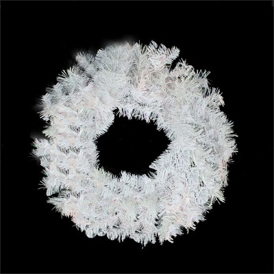 Northlight 24" Unlit White Iridescent Mixed Pine Artificial Christmas Wreath