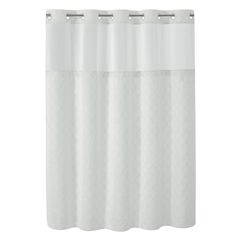 Mosaic Embroidery Shower Curtain With, White Eyelet Shower Curtain Target