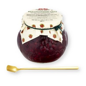 D'Arbo Wild Lingonberry Sauce in Fancy Jar 21.1 Oz. (600 G) with Gold Stainless Steel Spreader Spoon (2-Pc Set) - 1 of 4