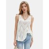 EXLURA Womens Summer Sleeveless Scoop Neck Knit Sweater Vest Crochet Hollow Out Tank Tops - 3 of 4