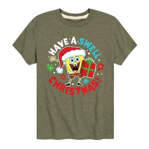 Boys' - SpongeBob SquarePants - Have A Swell Christmas Short Sleeve Graphic T-Shirt - 1 of 4