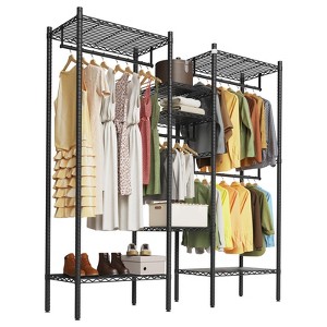 GustoWave Freestanding Metal Clothes Rack with Adjustable Shelves – Heavy-Duty Portable Wardrobe Closet, Large Capacity 1210 lbs - 1 of 4