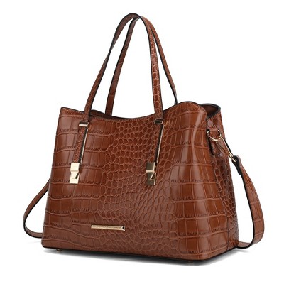 MKF Collection Aurelia Crocodile-Embossed Vegan Leather Women's Tote Stylish Shoulder Handbag by Mia K