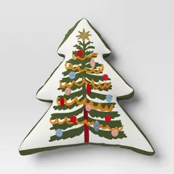 Christmas Tree Shaped Throw Pillow White/Green - Threshold™