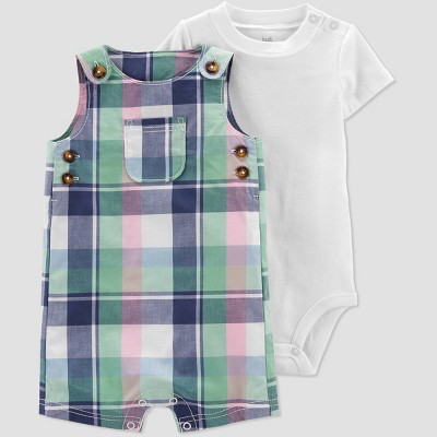 Image of Baby Boys' Plaid Top & Bottom Set - Just One You® made by carter's Blue/Pink 6M