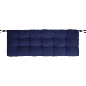 NewHome"Non-Slip Bench Seat Cushion with Ties for Indoor/Outdoor Furniture, 51.18x19.68in for Patio"blue 8cm thick - 1 of 4