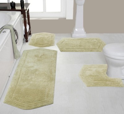 Waterford Collection Cotton Tufted Set of 4 Bath Rug Set - Home Weavers