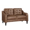 TiramisuBest Gray Microfiber Loveseat, Button Tufted Upholstery, Contoured Arms, Solid Wood Frame, Casual Living Room Sofa Couch - 4 of 4