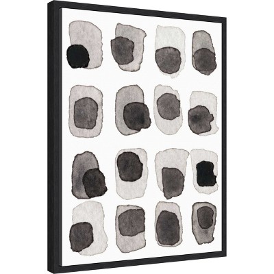 Modern Black and Gray Abstract Canvas Wall Art with Polystyrene Frame