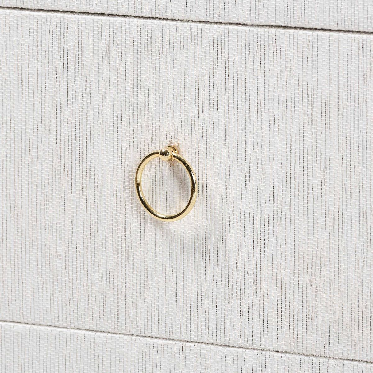 bali & pari Xavier Grasscloth Tall Storage Cabinet White/Gold - thumbnail 6