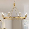 Possini Euro Design Covey Gold Ring Chandelier 36" Wide Modern Candles 8-Light Fixture for Dining Room House Foyer Kitchen Island - 2 of 4