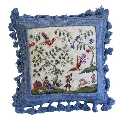 C&F Home Colonial Williamsburg 16" x 16" Colonial Farm Petit Point Pillow