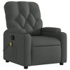 vidaXL - Dark Gray Fabric Massage Recliner Chair for Elderly, Manual Reclining Function, 6-Point Vibration, Cup Holders, Sturdy Frame - 3 of 4