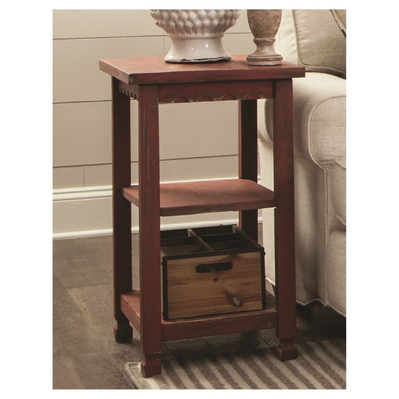 Country Cottage 2 Shelf Wood End Table Antique Finish - Alaterre Furniture, 3 of 7