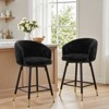 Bekrvio Swivel Counter Height Bar Stools Set of 2, 26" Modern Upholstered Barstools with Barrel Arms & Backs, Bar Stools for Kitchen Island - 4 of 4
