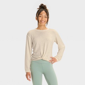 Girls' Modal French Terry Crewneck Sweatshirt - All In Motion™ - 1 of 4