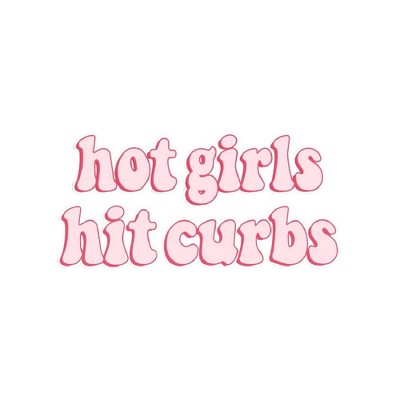 TruAIR Hot Girls Hit Curbs Car Sticker