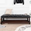 Okak Modern 2-Tier Rivet Design Ottoman Bench with Open Storage Shelf,Upholstered Storage Ottoman for Bedroom,Entrance - 2 of 4