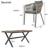 7-Piece Outdoor Dining Set, All-Weather Furniture Set with Chairs and Table, Dining Chairs with Metal Frame and PE Cushions – Cuddlewood - 4 of 4