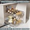 2-Tier Pull-Out Organizer under Cabinet Storage for Kitchen with Wooden Handle - 4 of 4