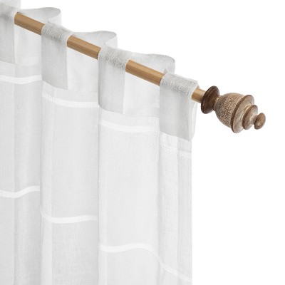 White Semi-Sheer Pleated Polyester Window Panel 55" x 84"