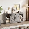 Jojoka Farmhouse TV Stand and Entertainment Center for TV Up to 65 Inches with Sliding Barn Doors - 3 of 4