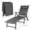 Costway Patio Chaise Lounge Chair Recliner Aluminum Adjustable Headrest Pillow - image 3 of 4