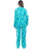 #followme  Womens Printed Microfleece Button Front PJ Pant Set with Socks / Winter Pajamas - 3 of 4