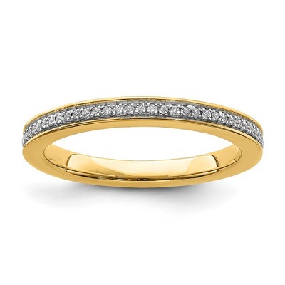 Black Bow Jewelry 2.25mm 14k Yellow Gold 1/10 Ctw Diamond Stackable Band