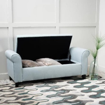 CAVINAS Corduroy Storage Ottoman Bench with Metal Base and Vertical Stripe Design,Upholstered Storage Ottoman,Storage Benches for Living Room