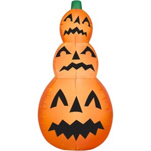 Gemmy Airblown Inflatable Pumpkin Stack Scene, 3.5 ft Tall, Orange - 1 of 4
