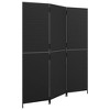 vidaXL Room Divider 3 Panels Black Poly Rattan - 2 of 4