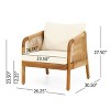Sapphtopaz Outdoor Dining Chairs Contemporary Wood Patio Chairs with Arms, Upholstered Seat for Patio, Yard, Balcony - 3 of 4