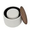 Lycvki 2-Piece Set Round Chenille Storage Ottoman with Small Stool and MDF Desktop Panel - 2 of 4