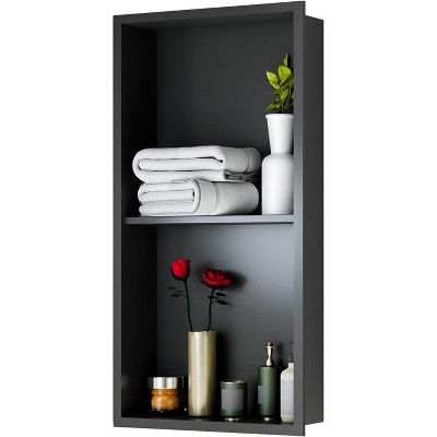 Stainless Steel Shower Niche, 12" X 12" No Tile Needed Recessed Shower Niche Shelf,Modern Wall Storage Niche for Bathroom Storage, Brushed