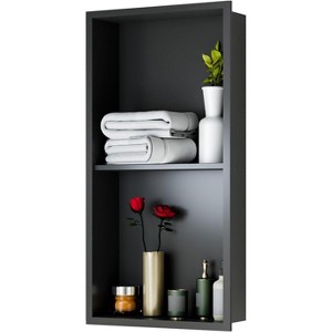 Stainless Steel Shower Niche, 12" X 12" No Tile Needed Recessed Shower Niche Shelf,Modern Wall Storage Niche for Bathroom Storage, Brushed - 1 of 4