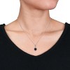 EVERLY JEWELRY | Sterling Silver 0.06 CT Diamond TW & 2 CT TGW Garnet Heart Pendant With Chain - 3 of 4