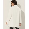 Allegra K Women's Lapel Collar Faux Fur Fuzzy Winter Long Overcoat with Pockets - 4 of 4
