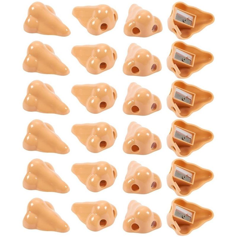 Juvale 24 Pack Nose Pencil Sharpener for Kids, Funny Sharpeners for Novelty Gag Gifts, 1.7 x 1 x 2.2 in, 1 of 7