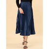 INSPIRE CHIC Women's Party Elastic Waist Metallic Shiny Accordion Pleated Midi Skirt - 2 of 4