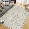 Floral Area Rugs Boho Style Washable Low Pile Non Slip Indoor Carpet for Nursery Playroom Bedroom Living Room - 3 of 4
