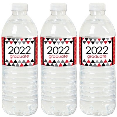 Big Dot of Happiness Red Grad - Best is Yet to Come - 2022 Red Graduation Party Water Bottle Sticker Labels - Set of 20