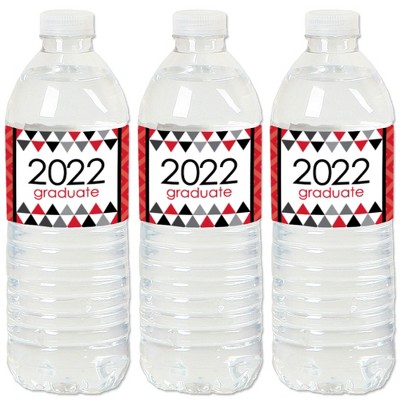 Big Dot of Happiness Red Grad - Best is Yet to Come - 2022 Red Graduation Party Water Bottle Sticker Labels - Set of 20