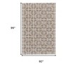 5' X 8' Tan and Ivory Geometric Hand Woven Area Rug - 3 of 4
