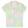 Sleep On It Girls 2-Piece Short-Sleeve Button Down Coat Pajama Pant Set with Matching Scrunchie - 2 of 4