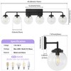 POWLIG 45.28-in 6-Light Matte Black Bathroom Light Fixtures Over Mirror Vanity Lighting with Clear Glass Globe Shades - 4 of 4