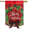Briarwood Lane Burlap House Flag 40x28 For Outdoor Merry Christmas Wreath Applique For Christmas House Flag - 2 of 4