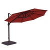 Sonkuki 11FT Outdoor Cantilever Patio Umbrella w/Base and Aluminium Pole, 360° Rotation and Infinite Canopy Angle Adjustment - 2 of 4