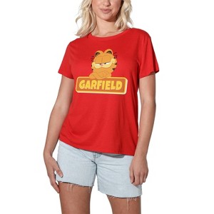 Women's Garfield Movie Logo Loose T-Shirt Red - 1 of 4