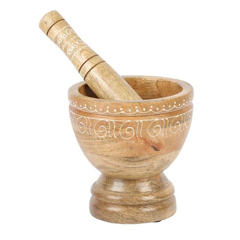 Cravings By Chrissy Teigen 5.5 Inch Mango Wood Mortar and Pestle Set - image 1 of 4